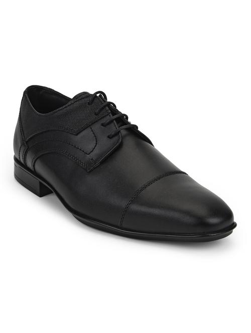 black leather laceup derbies - 17540989 - Standard Image - 1