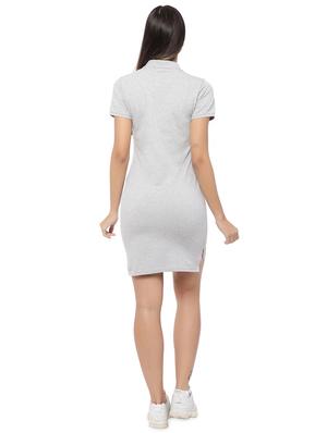 shirt collar solid bodycon dress - 17540994 - Standard Image - 2
