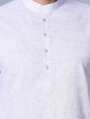 lilac solid kurta pajama ethnic wear set - 17541061 - Standard Image - 4