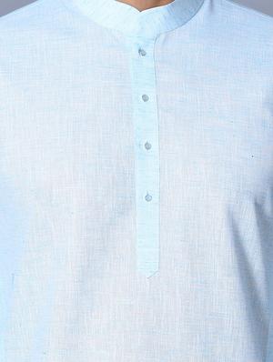 turquoise solid kurta pajama ethnic wear set - 17541062 - Standard Image - 4