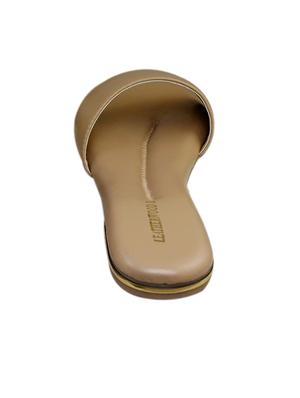 beige leatherette slip on sandals - 17541125 - Standard Image - 3