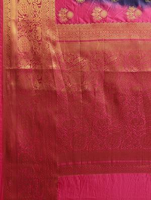 navy blue banarasi saree with blouse - 17541293 - Standard Image - 4