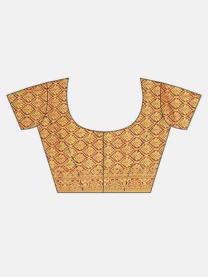 self design banarasi saree with blouse - 17541294 - Standard Image - 3