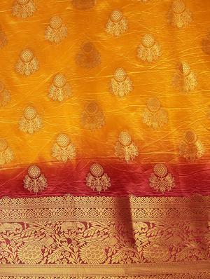 self design banarasi saree with blouse - 17541294 - Standard Image - 4