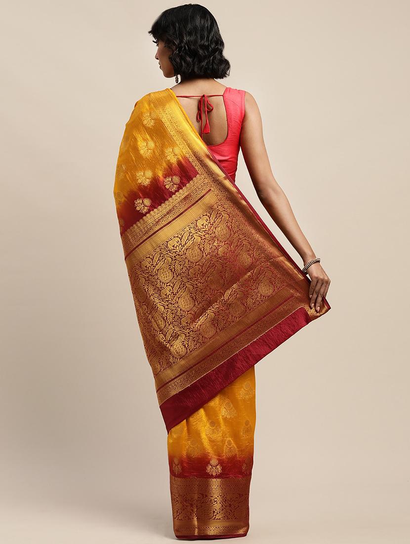 self design banarasi saree with blouse - 17541294 - Zoom Image - 2