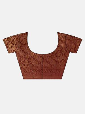 self design banarasi saree with blouse - 17541295 - Standard Image - 3