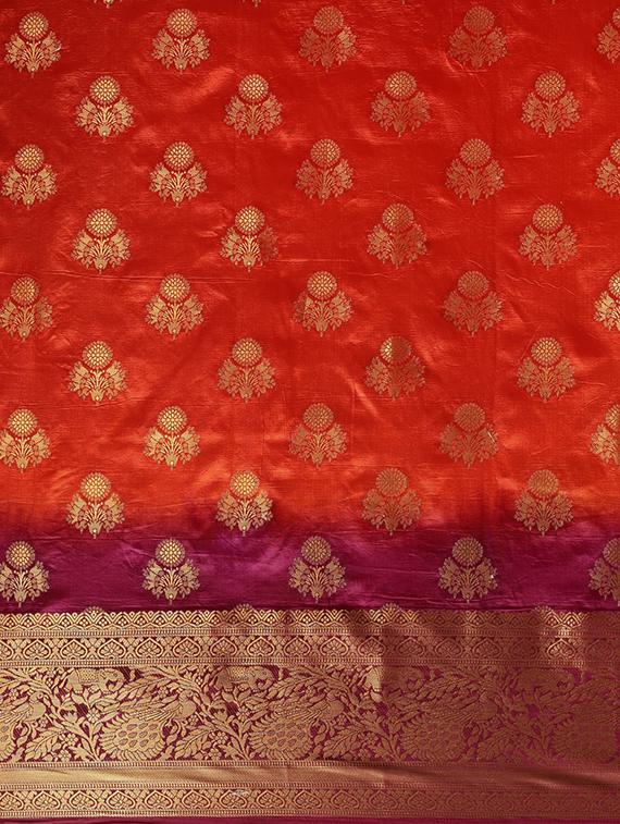 self design banarasi saree with blouse - 17541295 - Zoom Image - 4