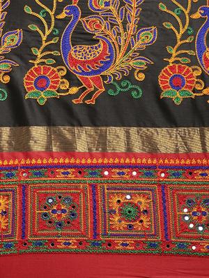 bordered embroidered saree with blouse - 17541297 - Standard Image - 4