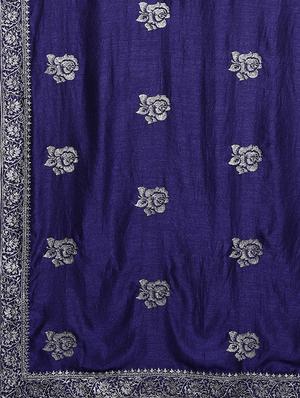 bordered embroidered saree with blouse - 17541312 - Standard Image - 4