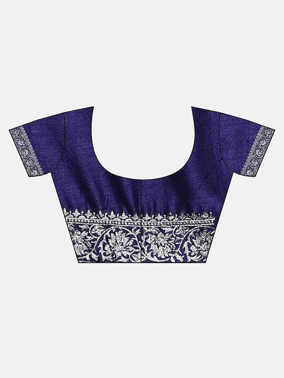 bordered embroidered saree with blouse - 17541312 - Zoom Image - 3