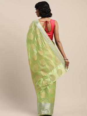 jacquard banarasi saree with blouse - 17541378 - Standard Image - 2