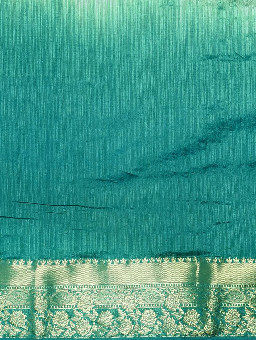 zari bordered printed saree with blouse - 17541379 - Zoom Image - 4