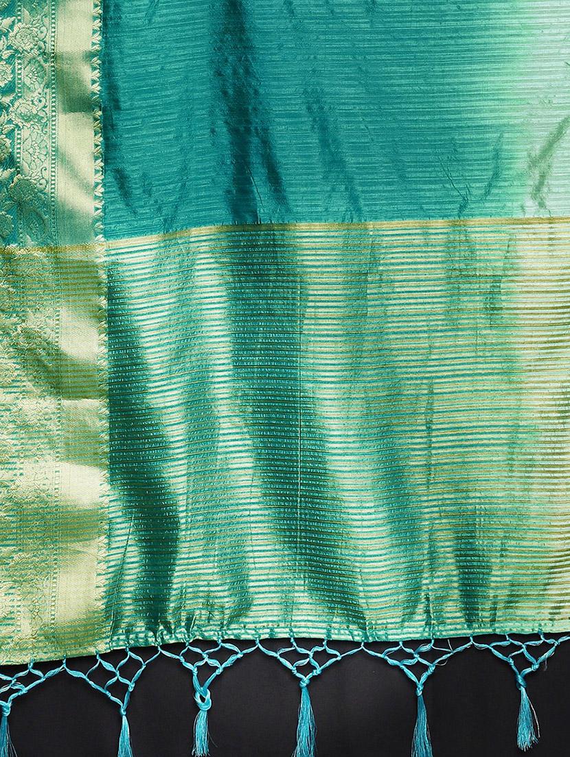 zari bordered printed saree with blouse - 17541379 - Zoom Image - 5