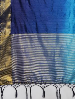 zari bordered printed saree with blouse - 17541381 - Standard Image - 4