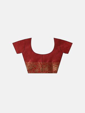 ethnic motifs banarasi saree with blouse - 17541383 - Standard Image - 3
