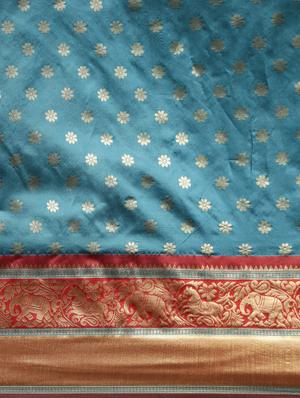ethnic motifs banarasi saree with blouse - 17541383 - Standard Image - 5