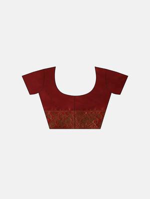 ethnic motifs banarasi saree with blouse - 17541384 - Standard Image - 3