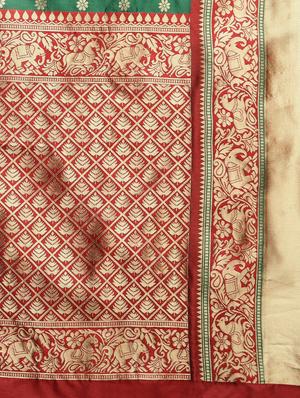 ethnic motifs banarasi saree with blouse - 17541384 - Standard Image - 4