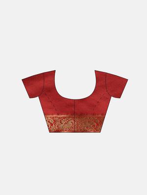 ethnic motifs banarasi saree with blouse - 17541386 - Standard Image - 3