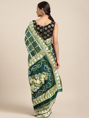 bandhani print banarasi saree with blouse - 17541389 - Standard Image - 2