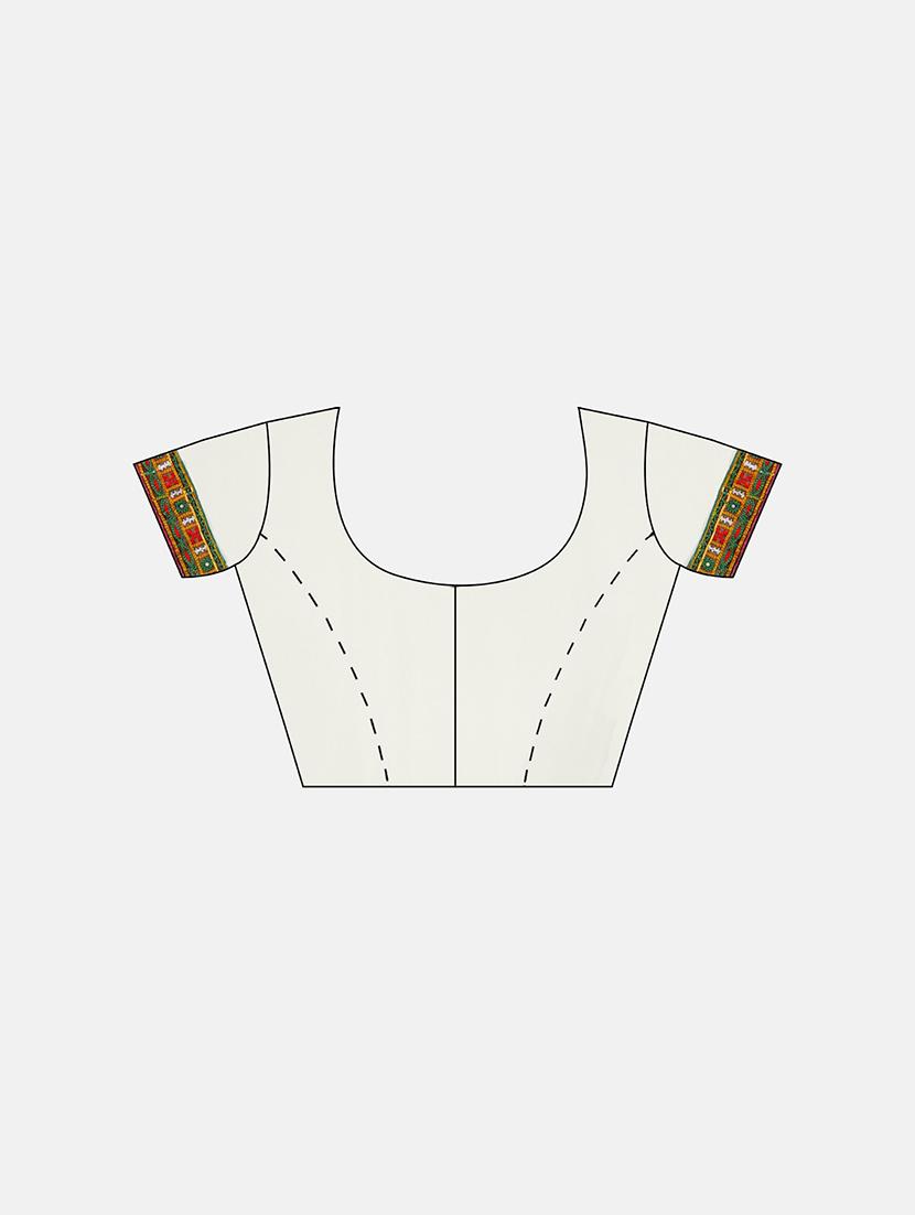 bandhani half and half embroidered saree with blouse - 17541391 - Zoom Image - 3