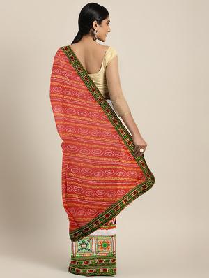 bandhani half and half embroidered saree with blouse - 17541393 - Standard Image - 2