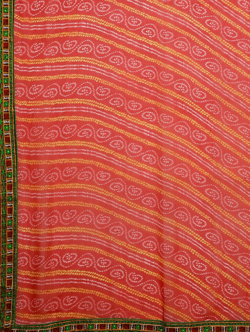bandhani half and half embroidered saree with blouse - 17541393 - Zoom Image - 5