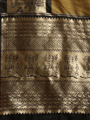 mustard banarasi saree with blouse - 17541396 - Standard Image - 4