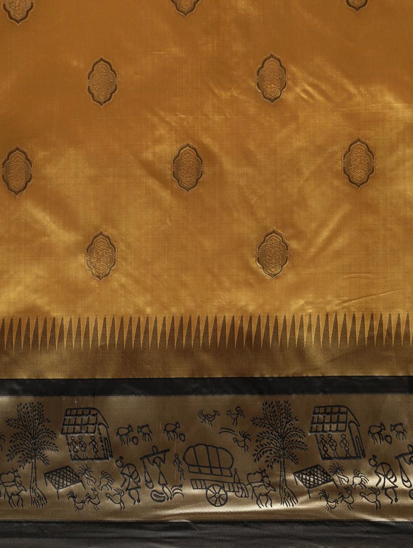 mustard banarasi saree with blouse - 17541396 - Zoom Image - 5
