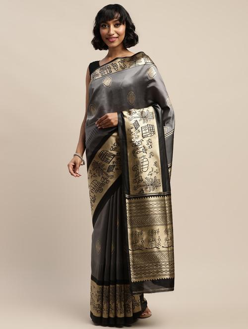 ethnic motifs banarasi saree with blouse - 17541397 - Standard Image - 1