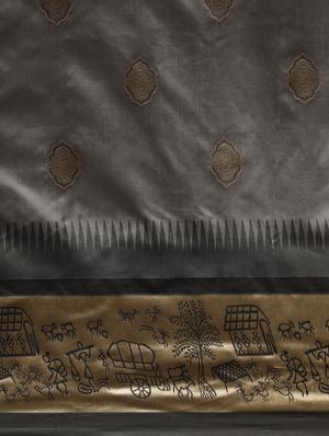 ethnic motifs banarasi saree with blouse - 17541397 - Standard Image - 5