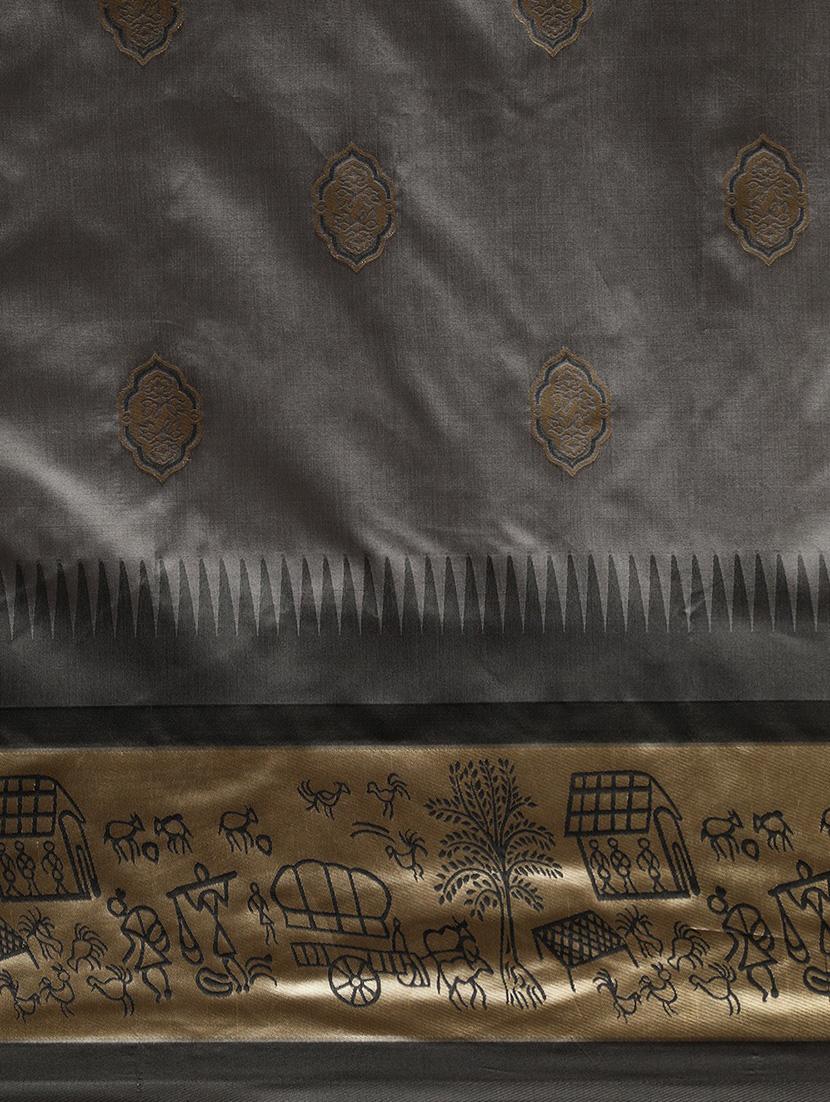 ethnic motifs banarasi saree with blouse - 17541397 - Zoom Image - 5