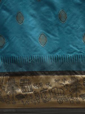 ethnic motifs banarasi saree with blouse - 17541398 - Standard Image - 4
