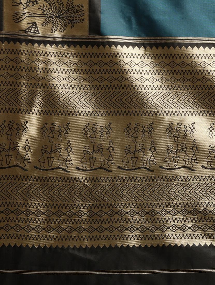 ethnic motifs banarasi saree with blouse - 17541398 - Zoom Image - 5