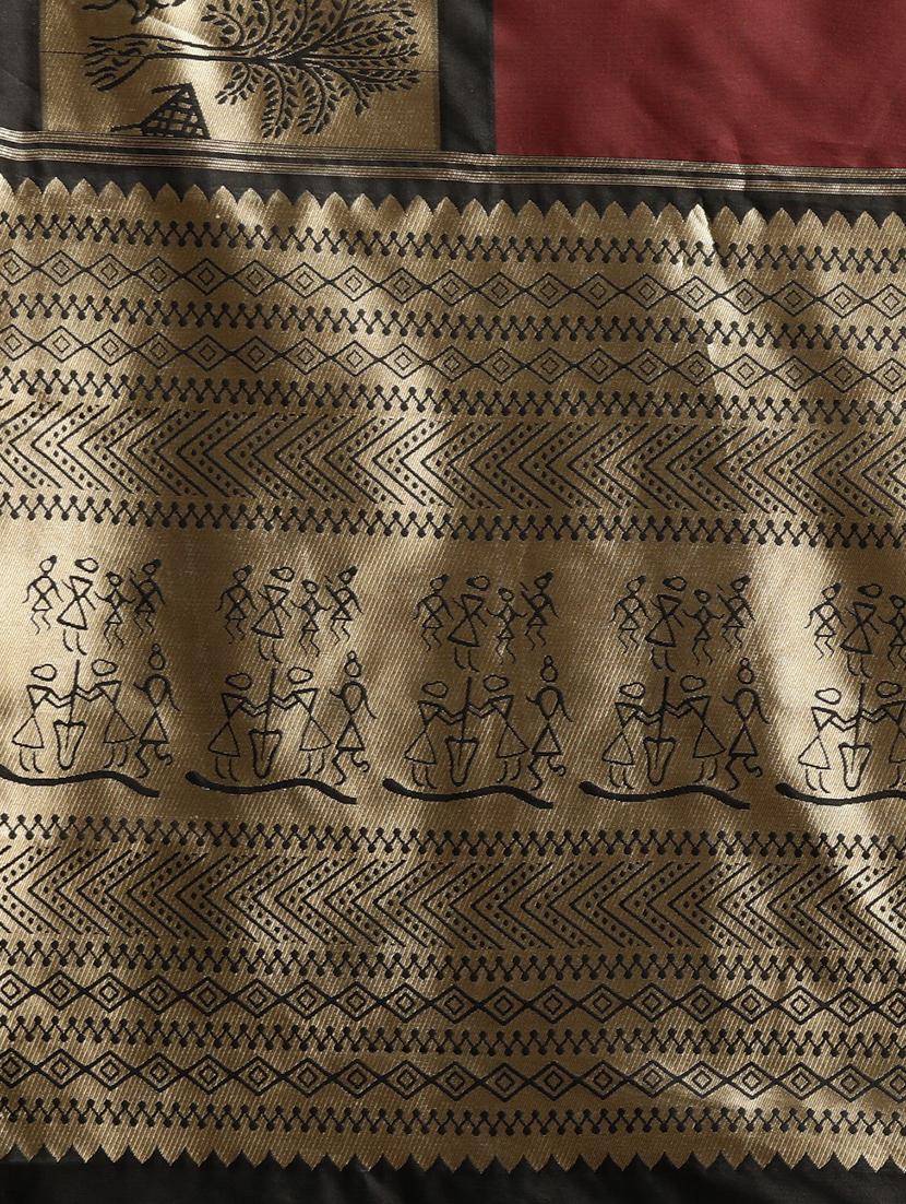 ethnic motifs banarasi saree with blouse - 17541399 - Zoom Image - 5