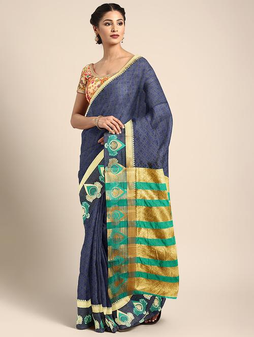 zari bordered printed saree with blouse - 17541400 - Standard Image - 1