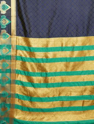 zari bordered printed saree with blouse - 17541400 - Standard Image - 4