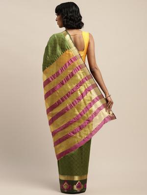 zari bordered printed saree with blouse - 17541401 - Standard Image - 2