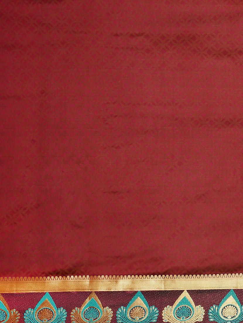 zari bordered printed saree with blouse - 17541403 - Zoom Image - 4