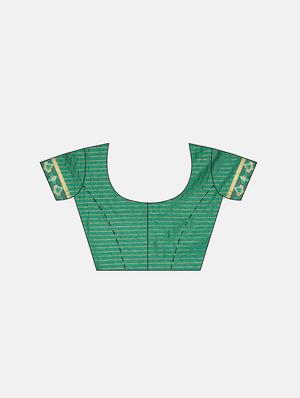 zari bordered printed saree with blouse - 17541405 - Standard Image - 3
