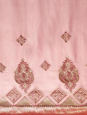 lace bordered embroidered saree with blouse - 17541406 - Standard Image - 4