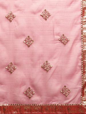 lace bordered embroidered saree with blouse - 17541406 - Standard Image - 5