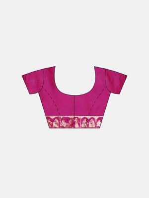 ethnic motifs banarasi saree with blouse - 17541410 - Standard Image - 3