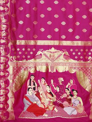ethnic motifs banarasi saree with blouse - 17541410 - Standard Image - 4