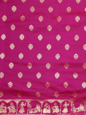 ethnic motifs banarasi saree with blouse - 17541410 - Standard Image - 5