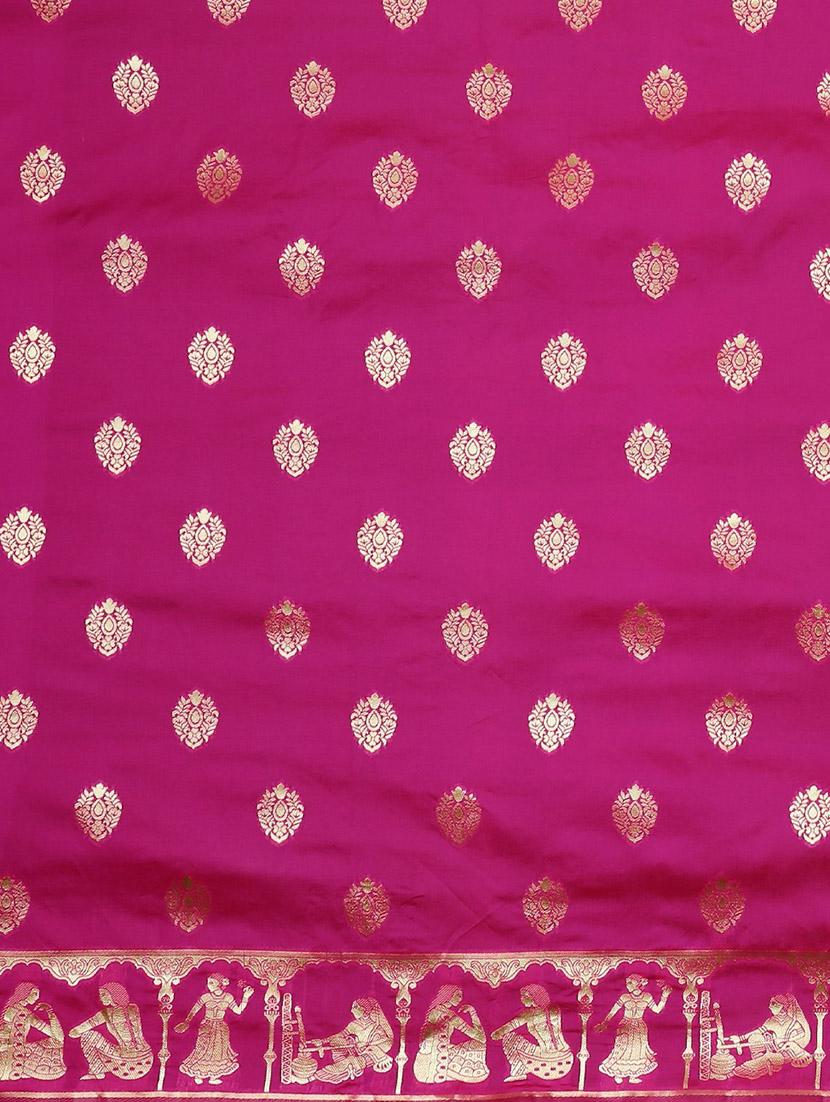 ethnic motifs banarasi saree with blouse - 17541410 - Zoom Image - 5