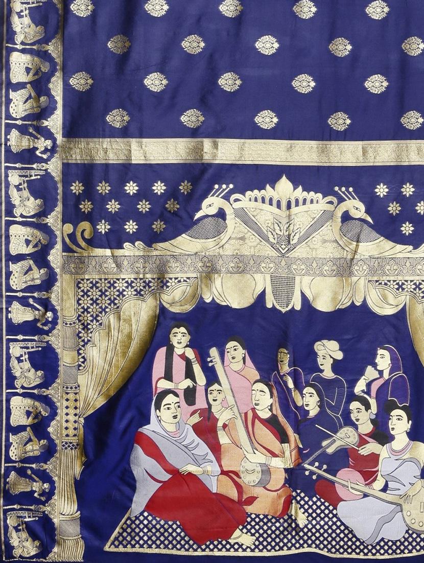 ethnic motifs banarasi saree with blouse - 17541411 - Zoom Image - 4