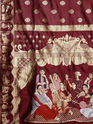 ethnic motifs banarasi saree with blouse - 17541412 - Standard Image - 4