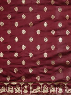 ethnic motifs banarasi saree with blouse - 17541412 - Standard Image - 5