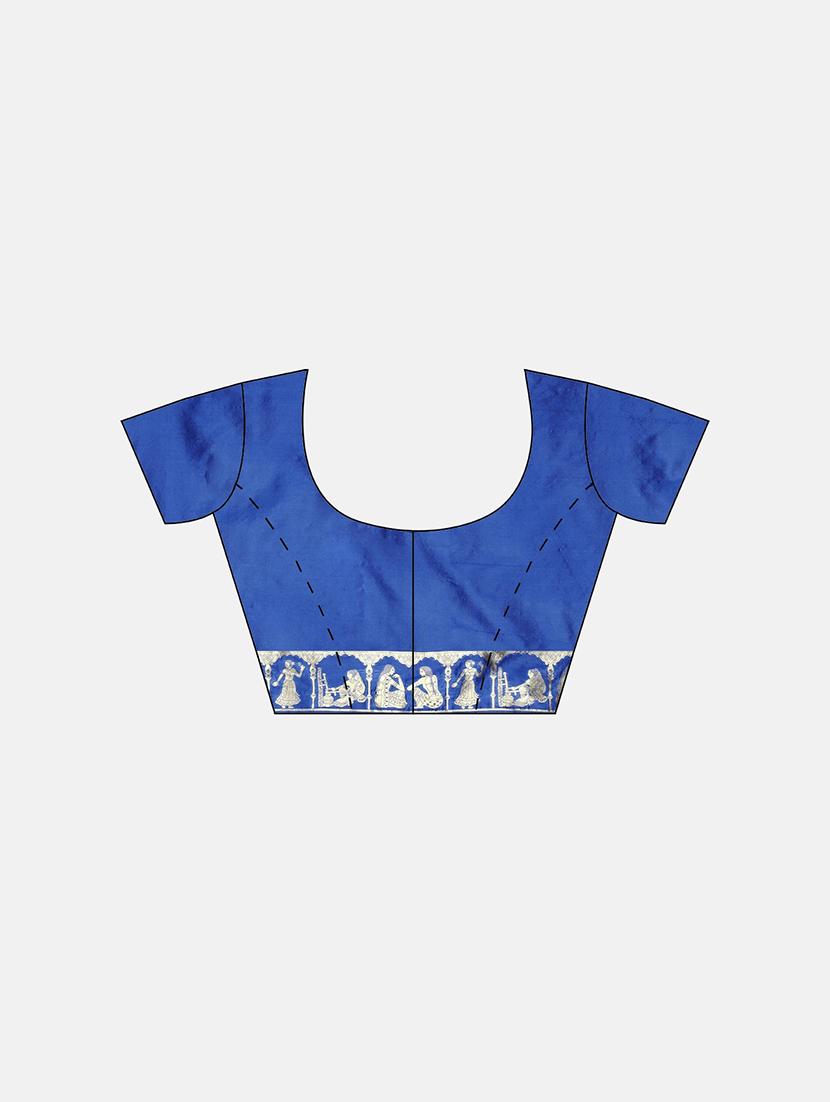 ethnic motifs banarasi saree with blouse - 17541413 - Zoom Image - 3